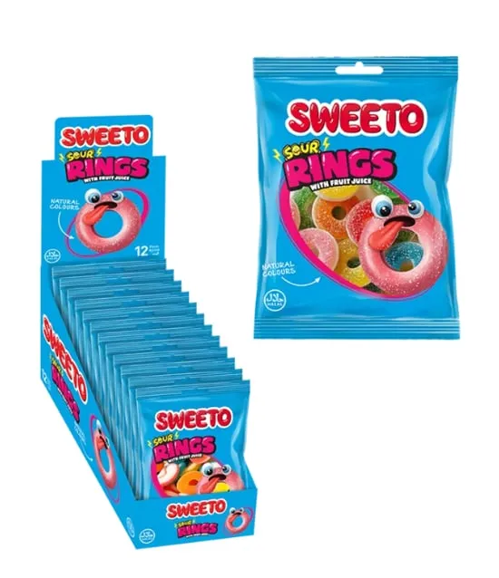 SWEETO JELY SOUR RİNGS 80GR 1*12