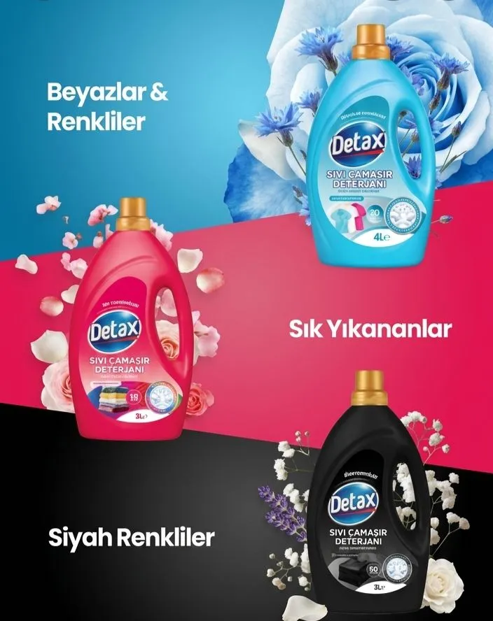 DETAX SIVI ÇAMAŞIR DETERJANI SIK YIKANAN 3LT 1*6
