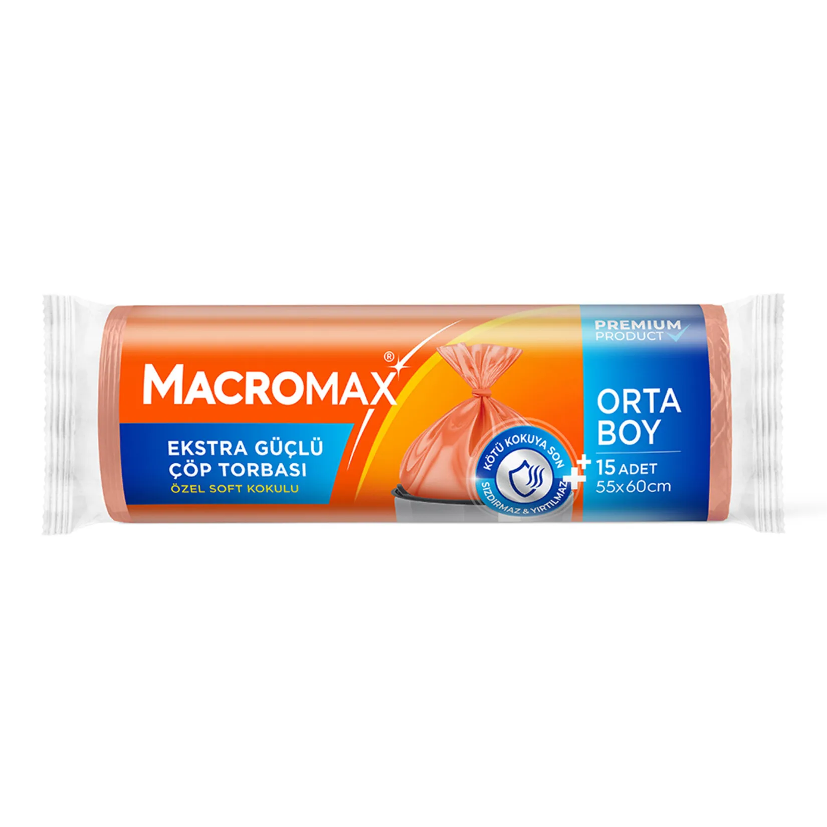 MACROMAX ÇÖP POŞETİ ORTA 15Lİ 1*25