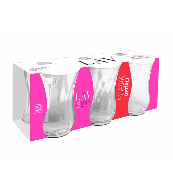 LAV ÇAY BARDAĞI OPTİK KLASİK 6LI 1*12