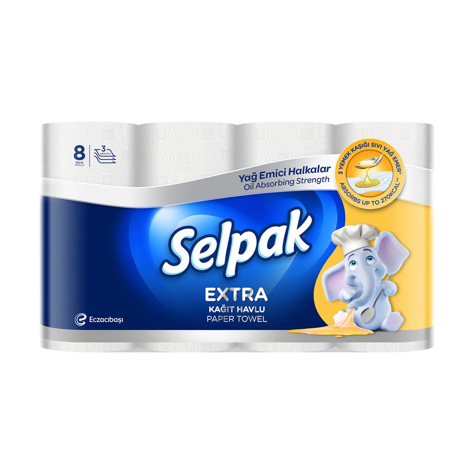 SELPAK YAĞ EMİCİ 8Lİ HAVLU 1*3