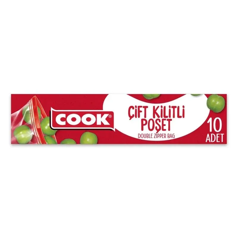 COOK ÇİFT KİLİTLİ BUZ DOLABI POŞETİ 10LU 1*24