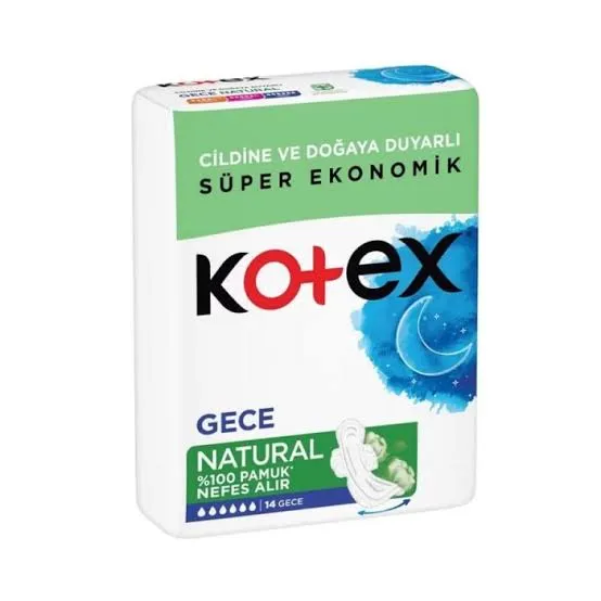KOTEX NATUREL GECE 4LÜ QUADRO 1*12
